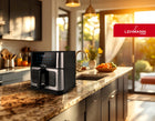 Frytkownica beztłuszczowa airfryer frytownica duża 12 programów 10l 1800W srebrny/szary