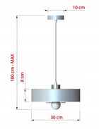 Lampa Sufitowa Wisząca Żyrandol Beżowa ecru Złoto 1xE27 LED 760-EZ1-300 do salonu i jadalni, metalowa oprawa