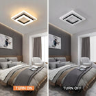 Lampa Sufitowa Plafon LED Kwadratowy Czarny Nowoczesny 24W 3000K 2350lm do pokoju, ciepła barwa światła, zintegrowane