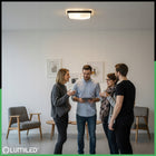 Plafon LED Panel Sufitowy Natynkowy Lampa 2x E27 Kwadrat IP44 30cm Czarny oprawa do łazienki bez żarówek 2 punkty