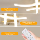 Lampa sufitowa LED żyrandol biały+chrom nowoczesna do salonu z pilotem 28W oprawa wisząca aluminiowa 4-punktowa