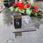 Znicz solarny Wieczna latarenka LED statuetka na grób lampka dla babci lampion cmentarny, ozdoba nagrobna, wysokość 10