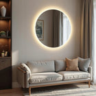 Lustro LED COB okrągłe 80 cm podświetlane łazienkowe, uniwersalne IP67 ścienne bez ramy, tafla szklana 4 mm