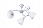LAMPA WISZĄCA SUFITOWA ŻYRANDOL U-3 do salonu jadalni kuchni, 3 punkty światła, metalowa biała, gwint E27, 60 W