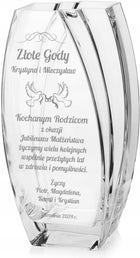 Wazon szklany z grawerem 32cm prezent na Urodziny Rocznicę Jubileusz Ślub flakon dekoracyjny, ozdoba stołu, bezbarwne