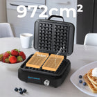 Gofrownica mocna 2200W regulacja temperatury i czasu 2 duże gofry lovio nominalna