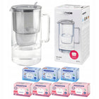Dzbanek filtrujący szklany Aquaphor Glass Szary + 7 Wkładów Filtry Maxfor+ srebrny/szary