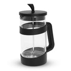 Zaparzacz tłokowy do kawy herbaty ziół 1000ml dzbanek z dociskiem szklany french press, czarny, można myć w zmywarce