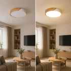 Lampa Sufitowa Plafon LED Okrągła Drewniana Nowoczesna 30W 3000K 3300lm oprawa do wnętrz, zintegrowane źródło światła