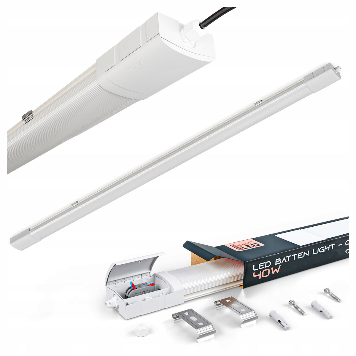 Lampa Sufitowa LED Do Garażu IP65 40W 6400 lm 120cm Warsztatu Hermetyczna oświetlenie robocze neutralna biel