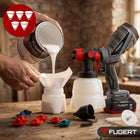 Pistolet do malowania akumulatorowy 2X 4A 1200ML+250 ML dysze 10szt 160DIN natryskowy, farby, lakiery, emulsje, 20 V