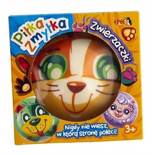 Piłka zmyłka - zwierzaczki kitek gumowe wiek 3 lata+