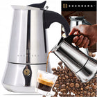 Kawiarka zaparzacz do kawy espresso 12 filiżanek 600 ml indukcja edenberg kafetiera moka, stalowa srebrna