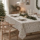 Obrus plamoodporny na stół do kuchni i salonu 140x220cm efekt lnu-dmuchawce serweta bawełniano-poliestrowa, nakrycie