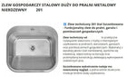 Komora gospodarcza 45 CM zlewozmywak z półką stal matowa przelew basen techniczny jednokomorowy wpuszczany prostokątny
