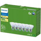 Żarówka LED GU10 philips 2.1W = 50W 190lm/W 2700K Ciepła 36° klasa a 6 szt. reflektorowa, spot do opraw sufitowych, 400