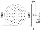 Okrągła deszczownica 30cm natryskowa slim anti calc prysznicowa do kabin głowica do kąpieli jedn funkcja srebrna