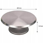 Patera obrotowa na ciasto talerz do dekorowania tortu profesjonalny 31 cm stojak cukierniczy metalowy szary