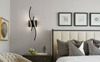 Kinkiet lampa liniowa scienna LED czarny do salonu sypialni 80cm oprawa aluminiowa, 2 punkty świetlne, zintegrowane