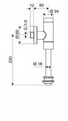 Schell Schellomat Basic Zawór pisuarowy chrom 1/2" 024760699 spłuczka do sanitariatów, armatura łazienkowa srebrna