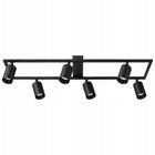 Lampa sufitowa natynkowa ruchoma 6xGU10 oprawa halogenowa LED spot czarna plafon metalowy regulowane reflektory do