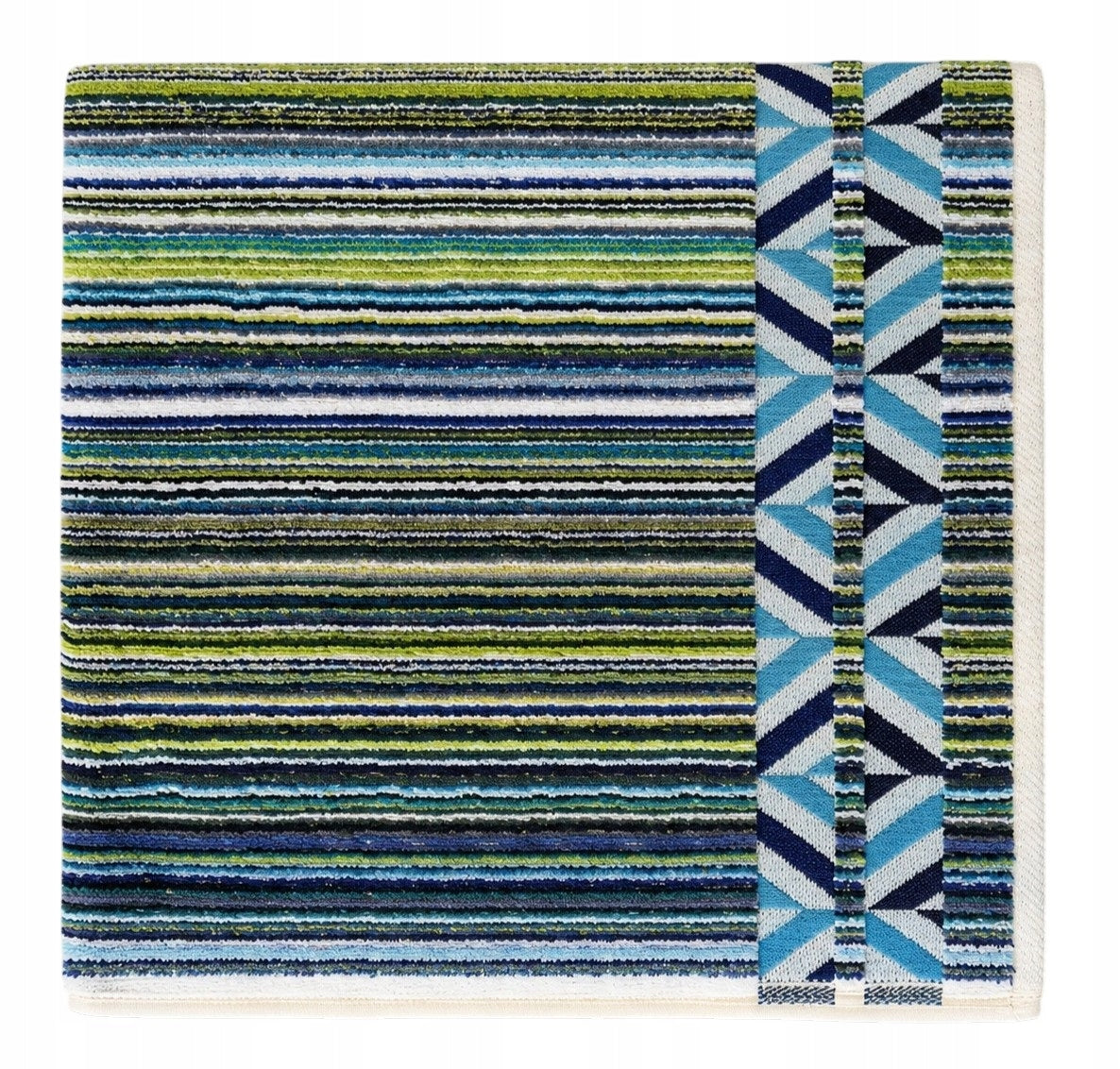 Ręcznik kąpielowy Zwoltex peru 70x140 cm bawełna egipska zielone paski blue zielony frotte