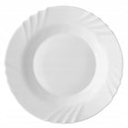 6x TALERZ OBIADOWY GŁĘBOKI BIAŁY BIANCO FALOWANY BRZEG SZKŁO 23CM do zupy i makaronu, okrągłe, nadają się do zmywarki