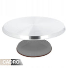 Patera obrotowa na ciasto 30 cm talerz do dekorowania tortu profesjonalny stojak cukierniczy metalowy srebrny szary na