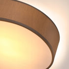 Lampa sufitowa taupe plafon tkanina 38cm oprawa do salonu i sypialni, beżowa metalowa, 1 punkt światła, gwint E27