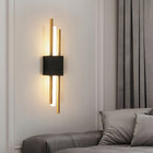 LAMPA ŚCIENNA CZARNA KINKIET LED ZŁOTY LOFT NOWOCZESNA DO SALONU 10W 3000K oprawa metalowa dwupunktowa, wysokość 40 cm