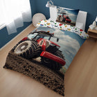 Pościel młodzieżowa 160X200 CM komplet pościeli traktor wieś farma pole bawełniana poszwa i poszewka 70x80, 2 części