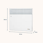 Grzejnik elektryczny konwektorowy przenośny energooszczędny EWX-1000W 490 mm 450 mm grzewcza biały