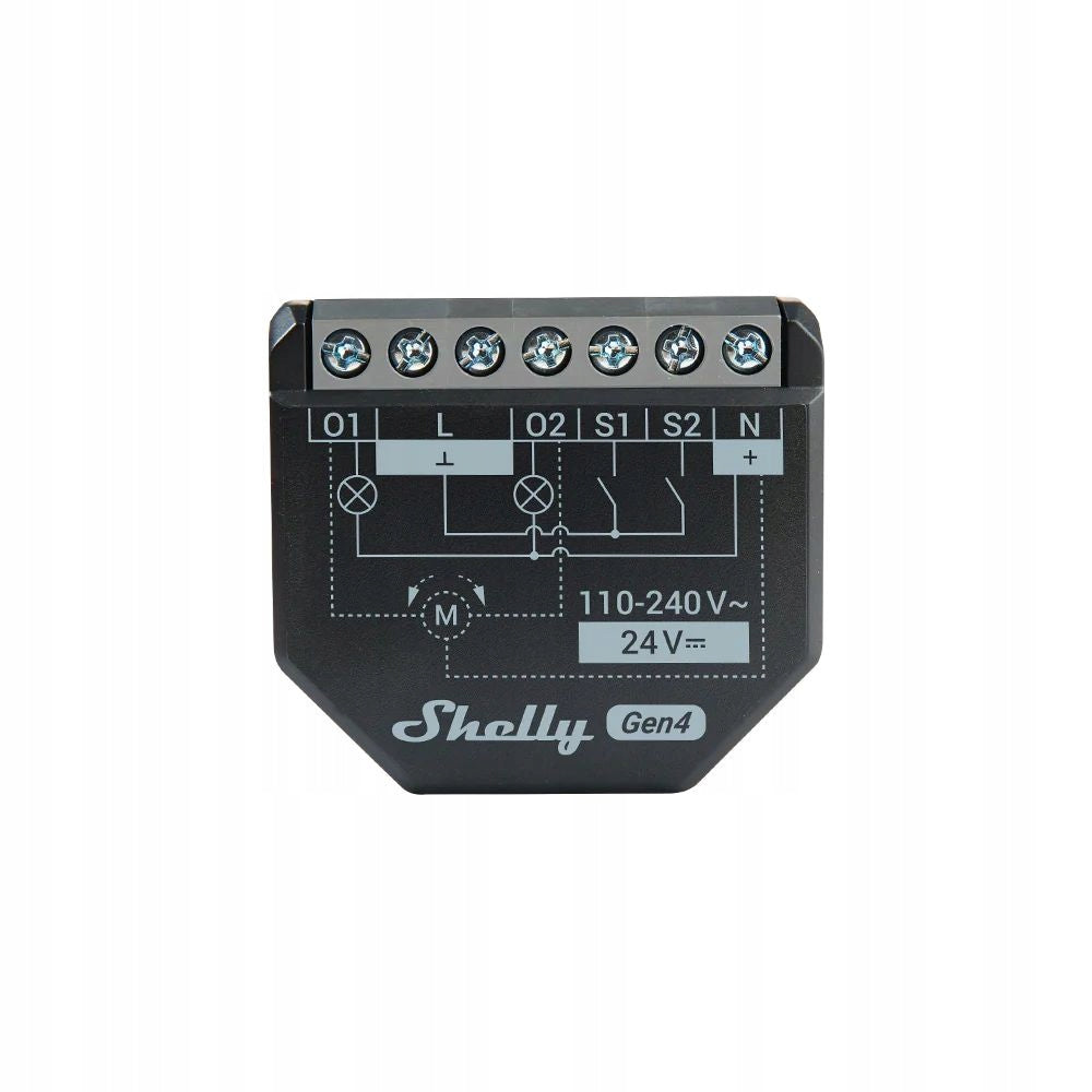 Przełącznik Shelly 2PM Gen4 WiFi moduł sterujący 2-kanałowy do automatyki domowej, sterownik smart home, zasilanie