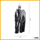 DUŻY WISZĄCY DUCH DEKORACJA SZKIELET CZARNY WISZĄCY HALLOWEEN CZARNY 85cm ozdoba na imprezę tematyczną, straszydło do
