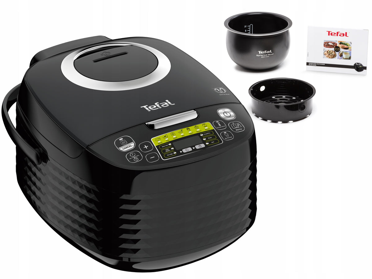 Multicooker tefal sphericoo ryżowar 16 przepisów garnek elektryczny 5 l 820 w czarny
