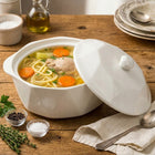 WAZA PORCELANOWA 2,4L ELEGANCKA MISA DO ZUPY ROSOŁU BIAŁA Z POKRYWKĄ ŚWIĘTA terina na barszcz i krem, 27 cm