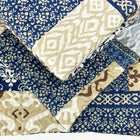 Narzuta Dwustronna na Łóżko Tavira Patchwork Niebieska180x220 cm + poszewki kapa, przykrycie, poliester, wzór