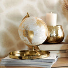 Globus dekoracyjny globe złoty 18x15x25 cm homla kula ziemska metalowa, ozdoba na biurko i do salonu