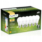 6x Żarówka LED E27 8W = 60W 880lm 3000K ciepła biała premium EMC2 NIE mruga klasyczny kształt, do lamp i kinkietów