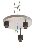 Lampa sufitowa żyrandol Plafon Metalowa LOFT LED 3xE27 czarna 382-E3 SPOT czarny