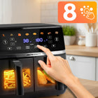 Frytkownica beztłuszczowa dwukomorowa duża 10,2l AIR fryer XL berdsen 1700W czarny
