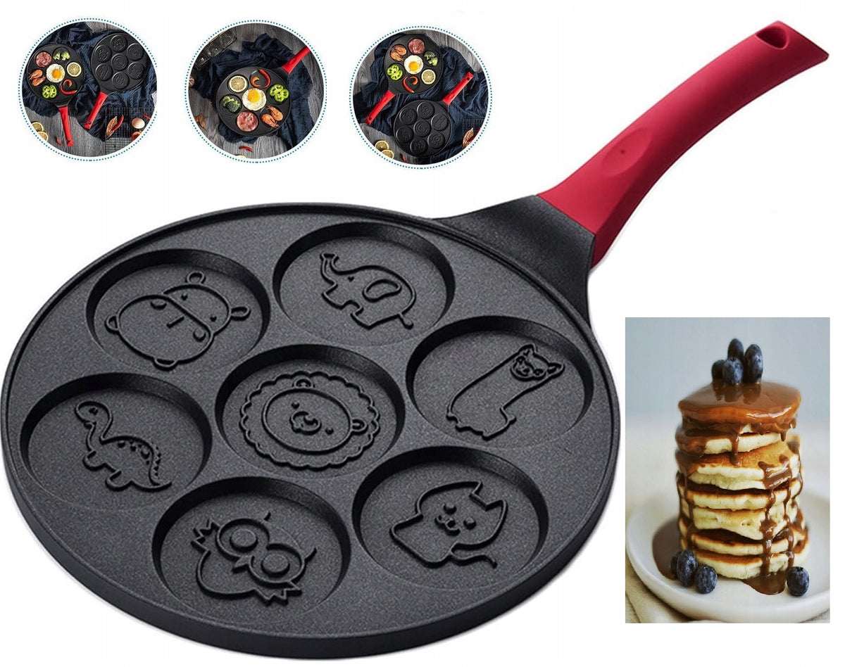 Patelnia do Naleśników Jajek Sadzonych Pancakes i Placków 26cm Non Stick powłoka marmurowa, okrągła, mycie w zmywarce