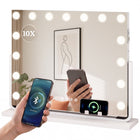 Lustro do makijażu 15LED Głośnik Bluetooth Lupa 10x Uchwyt na telefon 58x46cm 61 mm 50.5 mm