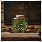 Słój szklany dekoracyjny W-719B H-17 cm z korkiem/ szkło ekologiczne naczynie florystyczne do terrarium i kompozycji