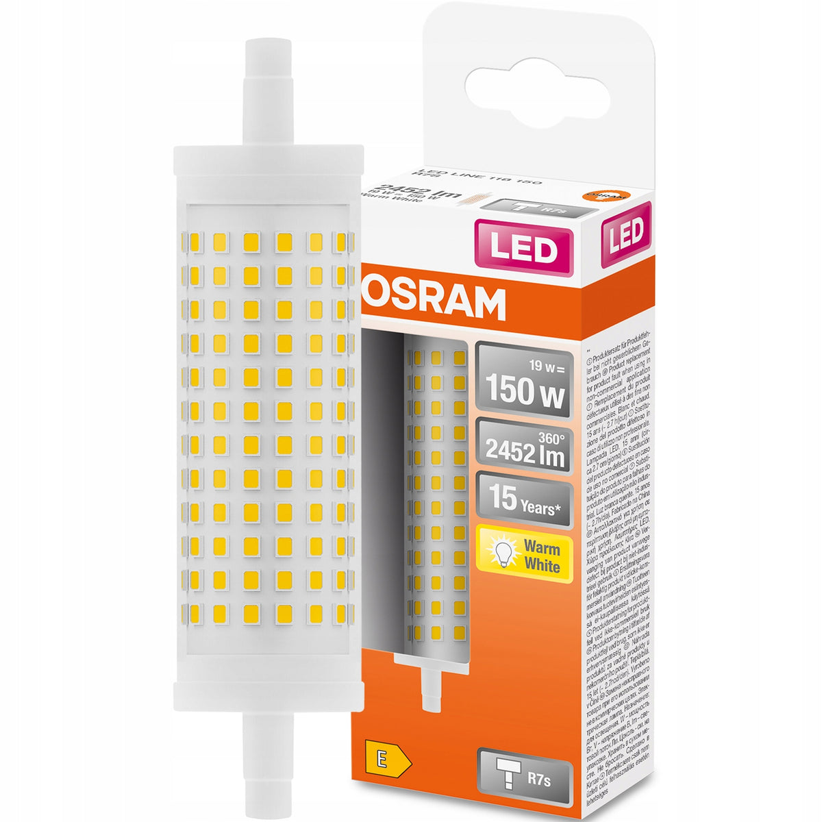 Żarówka LED R7s żarnik 118mm 19W 150W 2700K osram lampa liniowa ciepłobiała 2452 lm odpowiednik halogenowy