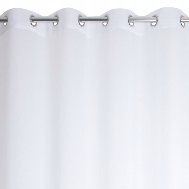 Firana Gotowa Biała 140x240 na Przelotkach Lekka Elegancka do Salonu Domu dekoracja okna z poliestru, klasyczna na kółkach