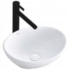 Umywalka nablatowa mała biała okrągła owalna REA sofia mini white 35 cm ceramiczna misa łazienkowa bez otworu na baterię
