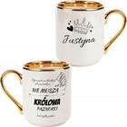 Kubek Elegancki Złoty Kosmetyczki Stylistki Paznokci z Grafiką Nadrukiem ceramiczny 330 ml do herbaty, personalizowany
