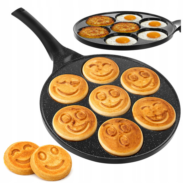 Patelnia do Jajek Placków Pancakes Naleśników Indukcja Non-Stick pfoa Free na kuchenkę gazową, elektryczną i ceramiczną, odpinany uchwyt, 26 cm
