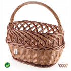 Koszyk na zakupy wiklinowy owoce grzyby warzywa 39 cm lekki pojemnik pleciony na targ, do zbiorów, 14 l, brązowy